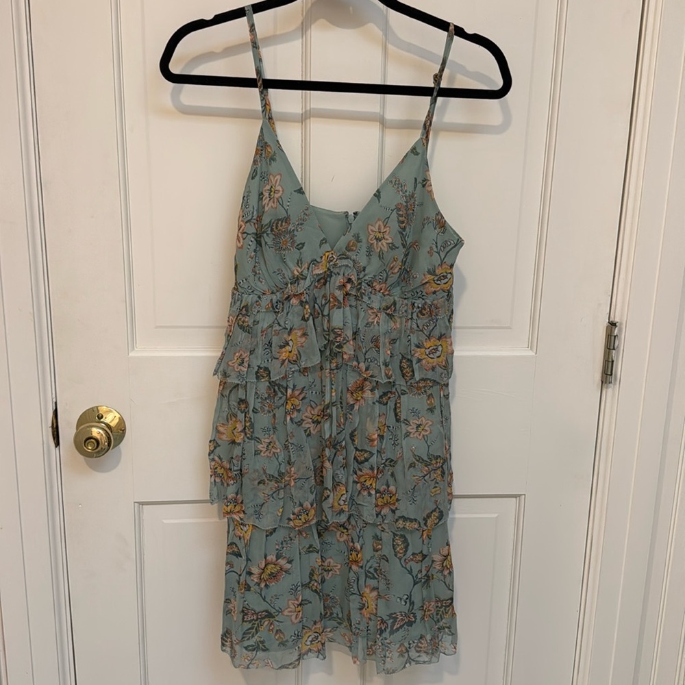 NWT Tigerlily Sage Green Floral Ruffle Dress